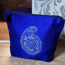 Load image into Gallery viewer, Paisley Design Cosmetics Purse : Hand Printed Silk