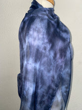 Load image into Gallery viewer, Hand Dyed Silk Neck Scarf in Charcoal Grey Light Blue Grey