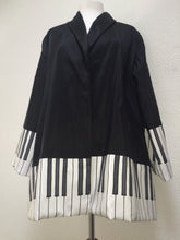 Load image into Gallery viewer, Piano Music Hand Painted Silk Reversible Jacket by Designer Silk Artist