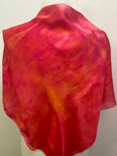 Load image into Gallery viewer, Hand Dyed Square Silk Scarf in Shades of Red