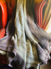 Load image into Gallery viewer, Moorlands Hand Crochet Throw Blanket in Natural Shades Wool Acrylic Mix