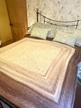 Load image into Gallery viewer, Moorlands Hand Crochet Throw Blanket in Natural Shades Wool Acrylic Mix