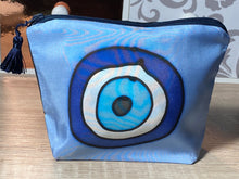 Load image into Gallery viewer, Mati Greek Eye Design in Shades of Blue : Hand Painted Silk