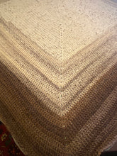Load image into Gallery viewer, Moorlands Hand Crochet Throw Blanket in Natural Shades Wool Acrylic Mix