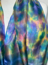 Load image into Gallery viewer, Hand Dyed Long Silk Scarf in Cottage Garden Colours by Designer Silk Artist