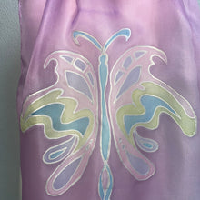 Load image into Gallery viewer, Butterfly Design X Long Silk Scarf in Orchid Pink : Hand Painted Silk