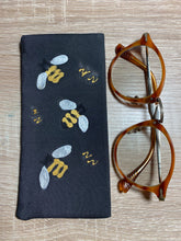 Load image into Gallery viewer, Bees Design Glasses Case in various colours Hand Painted Silk