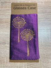 Load image into Gallery viewer, Dandelion Seed Heads Design Glasses Case in various colours Hand Printed Silk