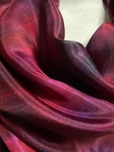 Load image into Gallery viewer, Hand Dyed Square Silk Scarf in Berry Shades, Red, Purple