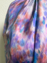 Load image into Gallery viewer, Hand Dyed Square Silk Scarf in Purple Pink Lilac Blue Taupe