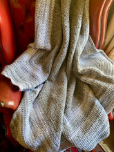 Load image into Gallery viewer, Snowdonia Hand Crochet Throw Blanket in Natural Shades of Greys Wool Acrylic Mix