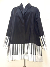 Load image into Gallery viewer, Piano Music Hand Painted Silk Reversible Jacket by Designer Silk Artist
