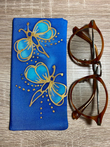 Butterflies Design Glasses Case Hand Painted Silk