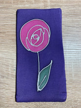 Load image into Gallery viewer, Macrose Design Glasses Case in purple or green Hand Painted Silk