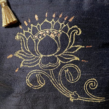 Load image into Gallery viewer, Lotus Flower Design Cosmetics Purse : Hand Printed Silk