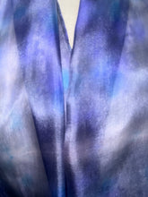 Load image into Gallery viewer, Hand Dyed Silk Small Neck Scarf in Grey Purple Turquoise by Designer Silk Artist