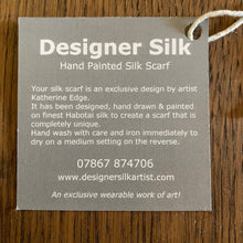 Load image into Gallery viewer, Roses Design X Long Silk Scarf in Pink & Mint : Hand Painted Silk