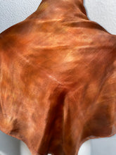Load image into Gallery viewer, Hand Dyed Square Silk Scarf in Shades of Copper, Brown