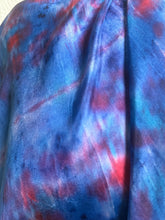 Load image into Gallery viewer, Hand Dyed Square Silk Scarf in Blue Navy Red
