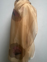 Load image into Gallery viewer, Poppies Design X Long Silk Scarf in Copper & Camel : Hand Painted Silk