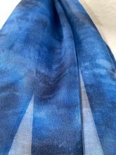 Load image into Gallery viewer, Hand Dyed Silk Neck Scarf in Black Denim Blues