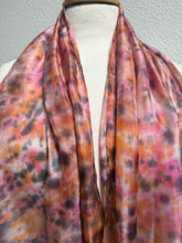 Load image into Gallery viewer, Hand Dyed Long Silk Scarf in Pink Grey Blush Orange