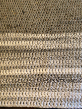Load image into Gallery viewer, Snowdonia Hand Crochet Throw Blanket in Natural Shades of Greys Wool Acrylic Mix