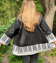 Load image into Gallery viewer, Piano Music Hand Painted Silk Reversible Jacket by Designer Silk Artist