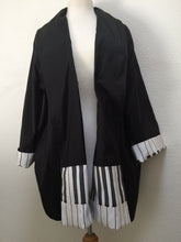 Load image into Gallery viewer, Piano Music Hand Painted Silk Reversible Jacket by Designer Silk Artist