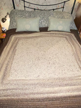 Load image into Gallery viewer, Moorlands Hand Crochet Throw Blanket in Natural Shades Wool Acrylic Mix