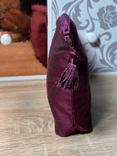 Load image into Gallery viewer, Lotus Flower Design Cosmetics Purse : Hand Printed Silk