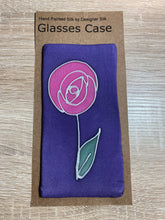 Load image into Gallery viewer, Macrose Design Glasses Case in purple or green Hand Painted Silk