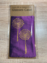 Load image into Gallery viewer, Dandelion Seed Heads Design Glasses Case in various colours Hand Printed Silk