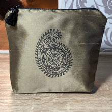 Load image into Gallery viewer, Paisley Design Cosmetics Purse : Hand Printed Silk
