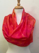 Load image into Gallery viewer, Hand Dyed Square Silk Scarf in Shades of Red