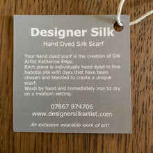 Load image into Gallery viewer, Hand Dyed Long Silk Scarf in Pinks Charcoal Grey