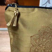 Load image into Gallery viewer, Mandala Design Cosmetics Purse : Hand Printed Silk