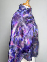 Load image into Gallery viewer, Hand Dyed Silk Small Neck Scarf in Lilac Grey Pink by Designer Silk Artist