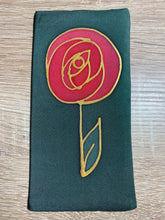 Load image into Gallery viewer, Macrose Design Glasses Case in purple or green Hand Painted Silk