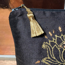 Load image into Gallery viewer, Lotus Flower Design Cosmetics Purse : Hand Printed Silk