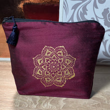 Load image into Gallery viewer, Mandala Design Cosmetics Purse : Hand Printed Silk
