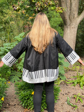 Load image into Gallery viewer, Piano Music Hand Painted Silk Reversible Jacket by Designer Silk Artist