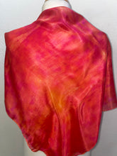 Load image into Gallery viewer, Hand Dyed Square Silk Scarf in Shades of Red