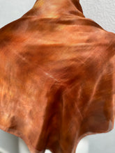Load image into Gallery viewer, Hand Dyed Square Silk Scarf in Shades of Copper, Brown