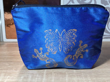 Load image into Gallery viewer, Butterfly and Gekkos Design Cosmetics Purse : Hand Printed Silk
