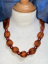 Load image into Gallery viewer, Silk Necklace in Rich Copper Brown : Hand Dyed by Designer Silk