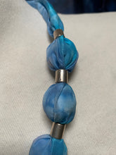 Load image into Gallery viewer, Silk Necklace in Light Blues : Hand Dyed by Designer Silk