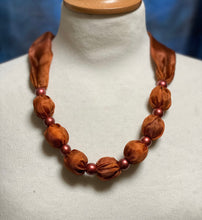 Load image into Gallery viewer, Silk Necklace in Rich Copper Brown : Hand Dyed by Designer Silk
