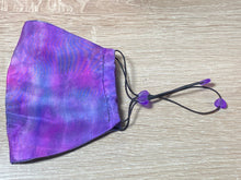 Load image into Gallery viewer, Abstract Design Face Mask/Covering Hand Dyed Silk by Designer Silk Artist pink, lilac, grey
