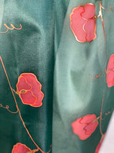 Load image into Gallery viewer, Sweet Peas Design X Long Silk Scarf : Hand Painted Silk in Green
